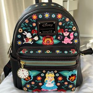 Loungefly Disney Mini Alice in wonderland Storybook flower backpack